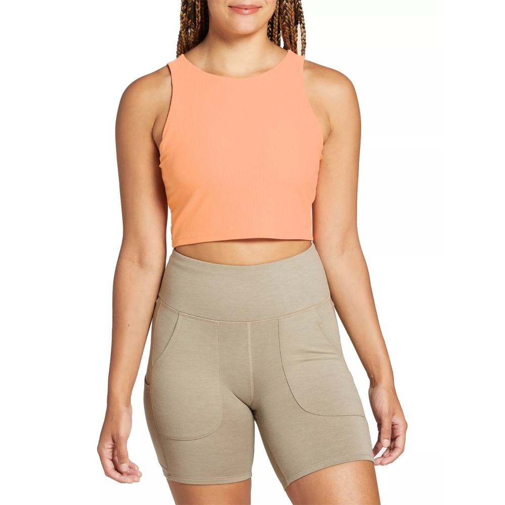 Alpine Design Women's‎ Ribbed Cropped Tank Top XXL Bright Orange NWT
